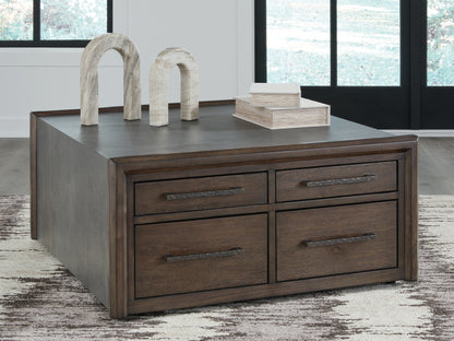 Cassel Furniture Outlet - Ashley Furniture - Kallenny Coffee Table - Square Cocktail Table / Brown/Gray - T669-8