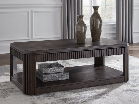 Cassel Furniture Outlet - Ashley Furniture - Carlibrie Lift-Top Coffee Table - Lift Top Cocktail Table / Warm Brown - T700-9