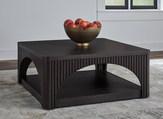 Cassel Furniture Outlet - Ashley Furniture - Yellink Coffee Table - Square Cocktail Table / Black - T760-8