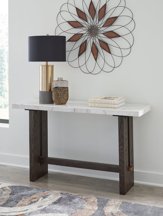 Cassel Furniture Outlet - Ashley Furniture - Burkhaus Sofa Table - Sofa Table / White/Dark Brown - T779-4