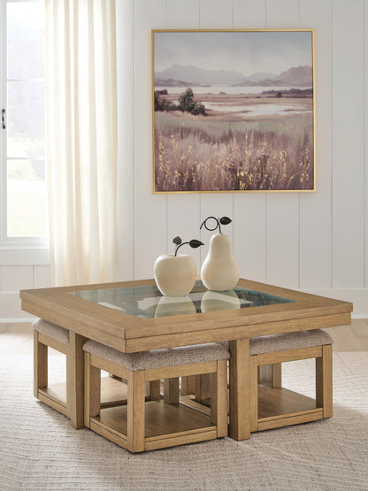 Cassel Furniture Outlet - Ashley Furniture - Wittenmyer Coffee Table with 4 Stools (Set of 5) - Cocktail TBL w/4 Stools (5/CN) - T794-20