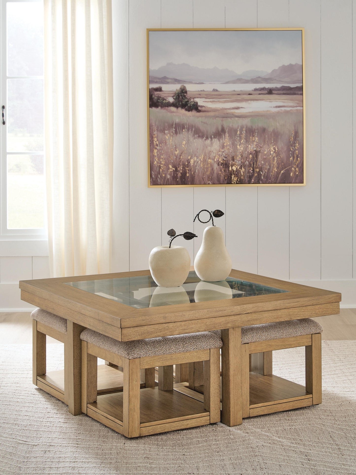 Wittenmyer Coffee Table with 4 Stools (Set of 5)