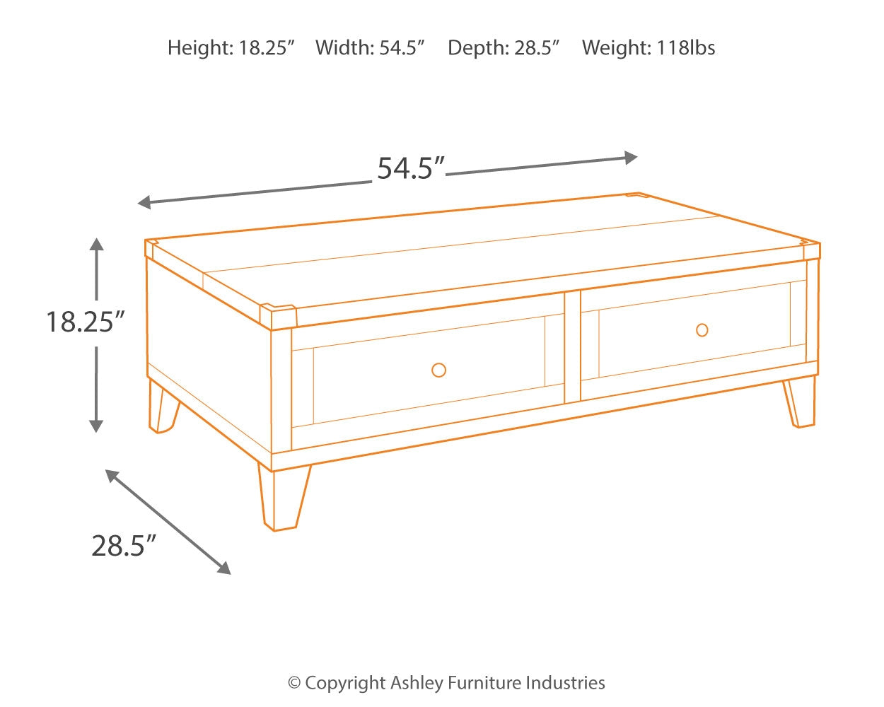 Todoe Coffee Table with Lift Top