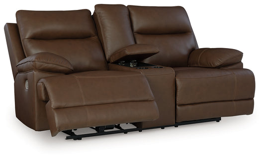 Cassel Furniture Outlet - Ashley Furniture - VonRyan Living Room - PWR REC Loveseat/CON/ADJ HDRST / Tobacco - U1040018