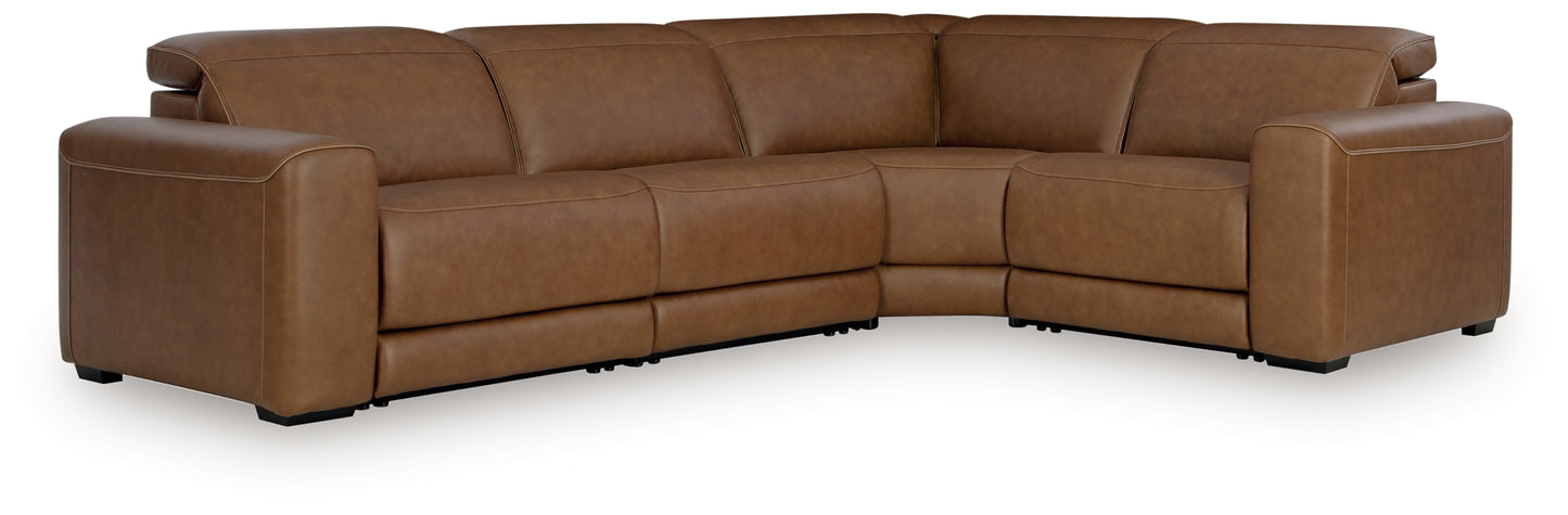 Cassel Furniture Outlet - Ashley Furniture - Magic Man Sectional - 4-Piece Power Reclining Sectional / Caramel - PCU10700S11