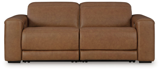 Cassel Furniture Outlet - Ashley Furniture - Magic Man Sectional - 2-Piece Power Reclining Sectional Loveseat / Caramel - PCU10700S1