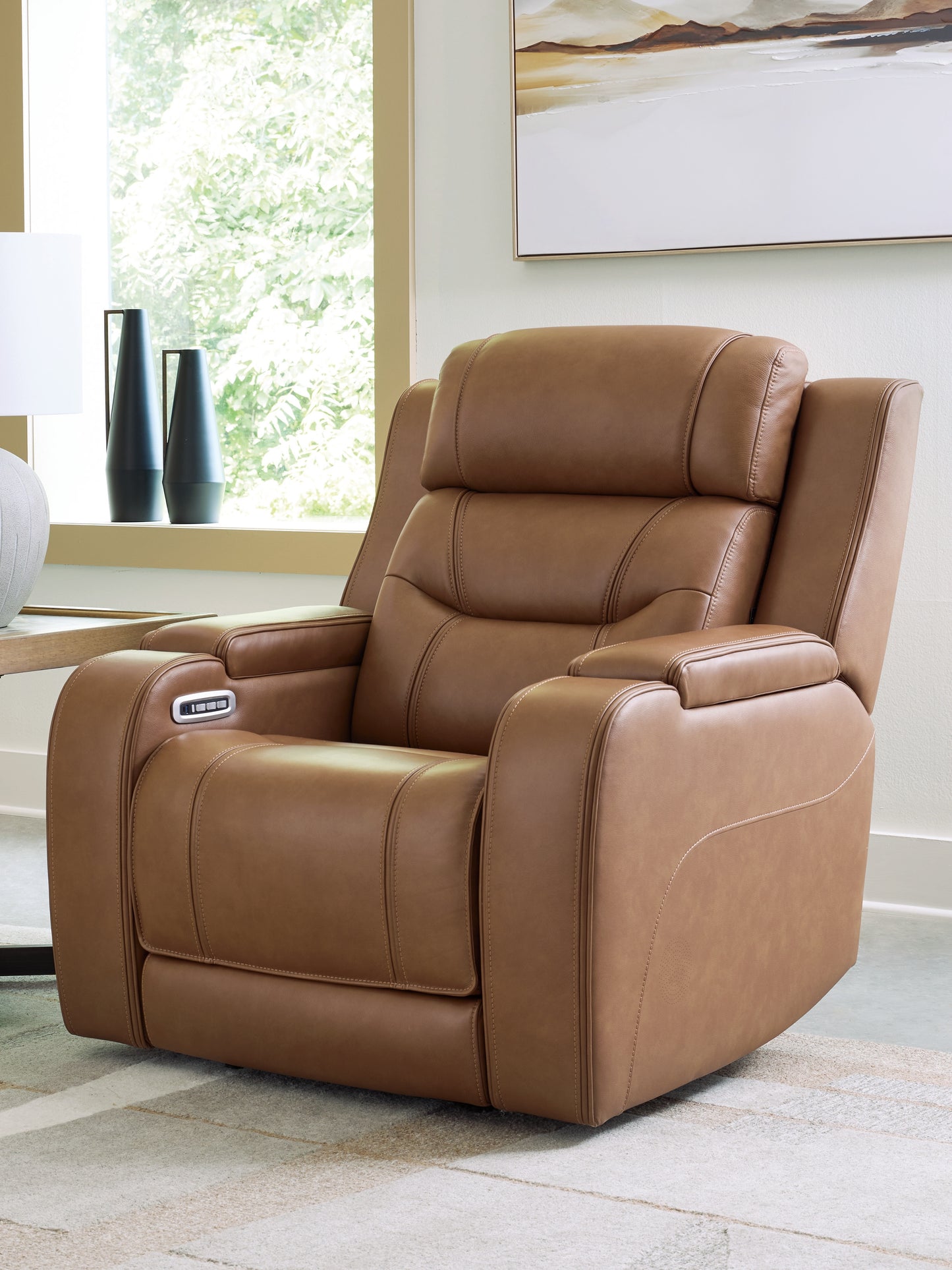 Cassel Furniture Outlet - Ashley Furniture - Knightington Living Room - Power Recliner w/Audio Seating / Caramel - PCU1160013A