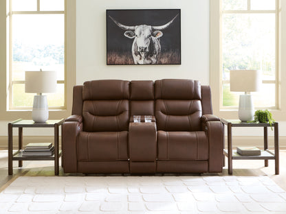 Cassel Furniture Outlet - Ashley Furniture - Knightington Living Room - PWR REC Love w/Audio Seating / Brown - PCU1160218A