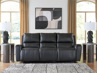 Cassel Furniture Outlet - Ashley Furniture - Glossmore Living Room - Reclining Sofa / Black - PCU1170088