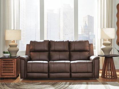 Cassel Furniture Outlet - Ashley Furniture - Bleckley Living Room - PWR REC Sofa with ADJ Headrest / Espresso - PCU1200115