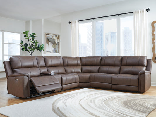 Cassel Furniture Outlet - Ashley Furniture - Bleckley Sectional - 5-Piece Power Reclining Sectional / Espresso - PCU12001S4