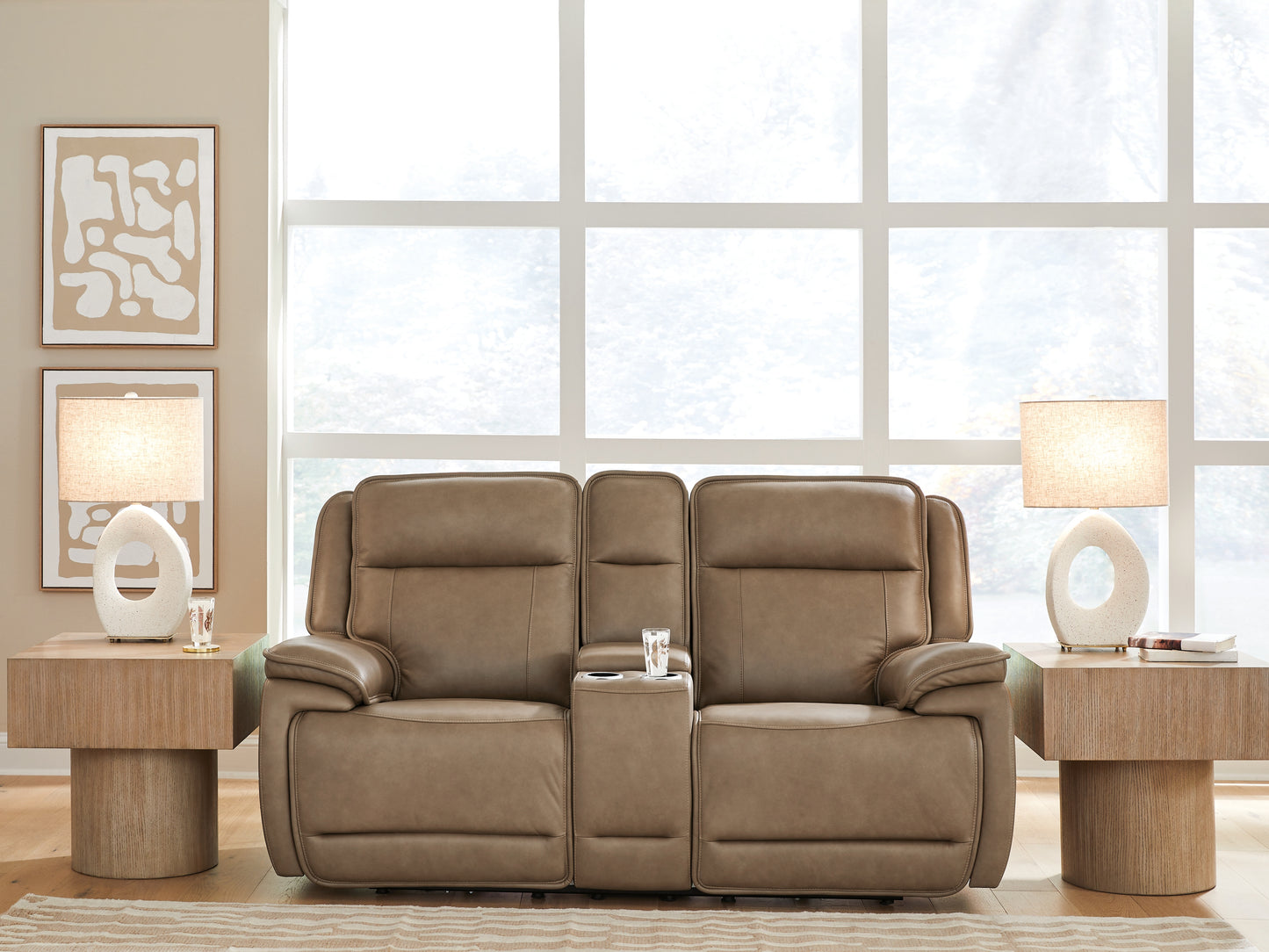 Cassel Furniture Outlet - Ashley Furniture - Glencroft Living Room - PWR REC Loveseat/CON/ADJ HDRST - PCU1240018