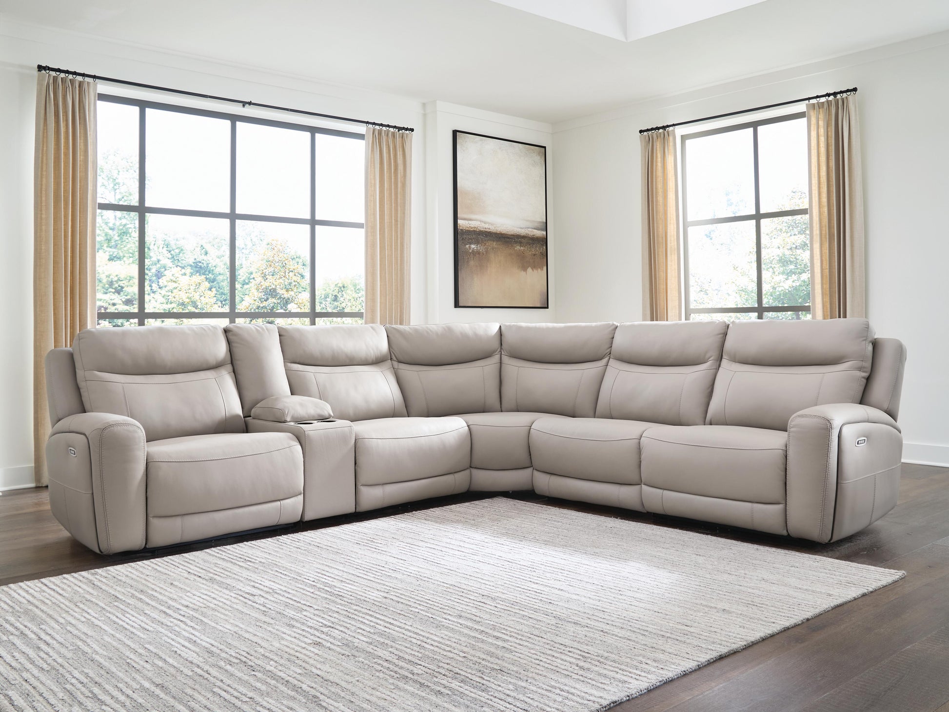 Cassel Furniture Outlet - Ashley Furniture - Gravier Sectional - 6-Piece Power Reclining Sectional with Storage Console - U13300S5