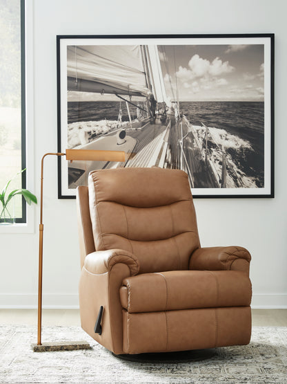 Cassel Furniture Outlet - Ashley Furniture - Flynwood Living Room - Swivel Glider Recliner / Butternut - PCU1340161
