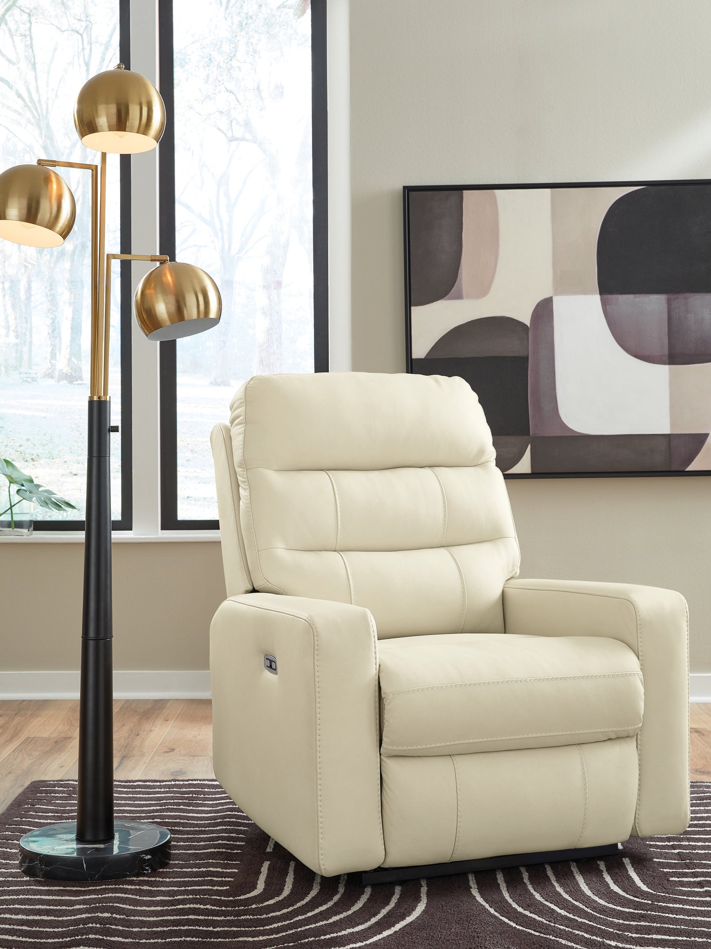 Cassel Furniture Outlet - Ashley Furniture - Pennacle Pier Living Room - PWR Recliner/ADJ Headrest / Canvas - PCU1350213
