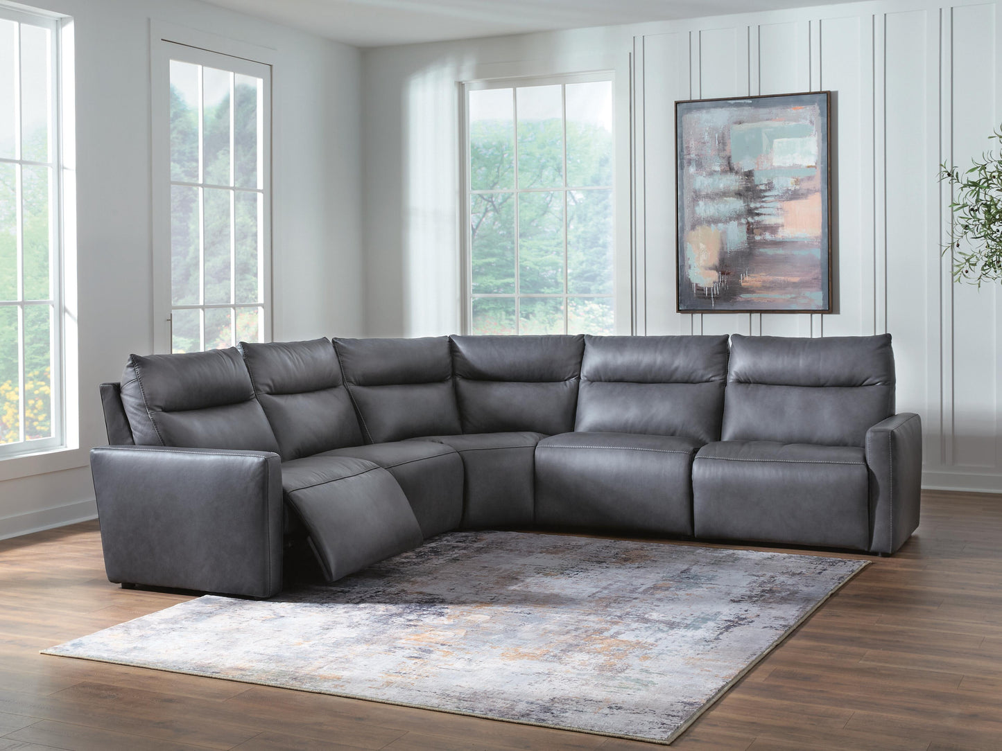 Cassel Furniture Outlet - Ashley Furniture - ModZ Sectional - 5-Piece Power Reclining Sectional / Blue - U14001S6