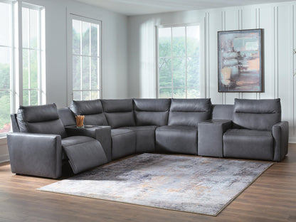 Cassel Furniture Outlet - Ashley Furniture - ModZ Sectional - 7-Piece Power Reclining Sectional with Audio Consoles - U14001S8