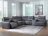 7-Piece Power Reclining Sectional with Audio Consoles