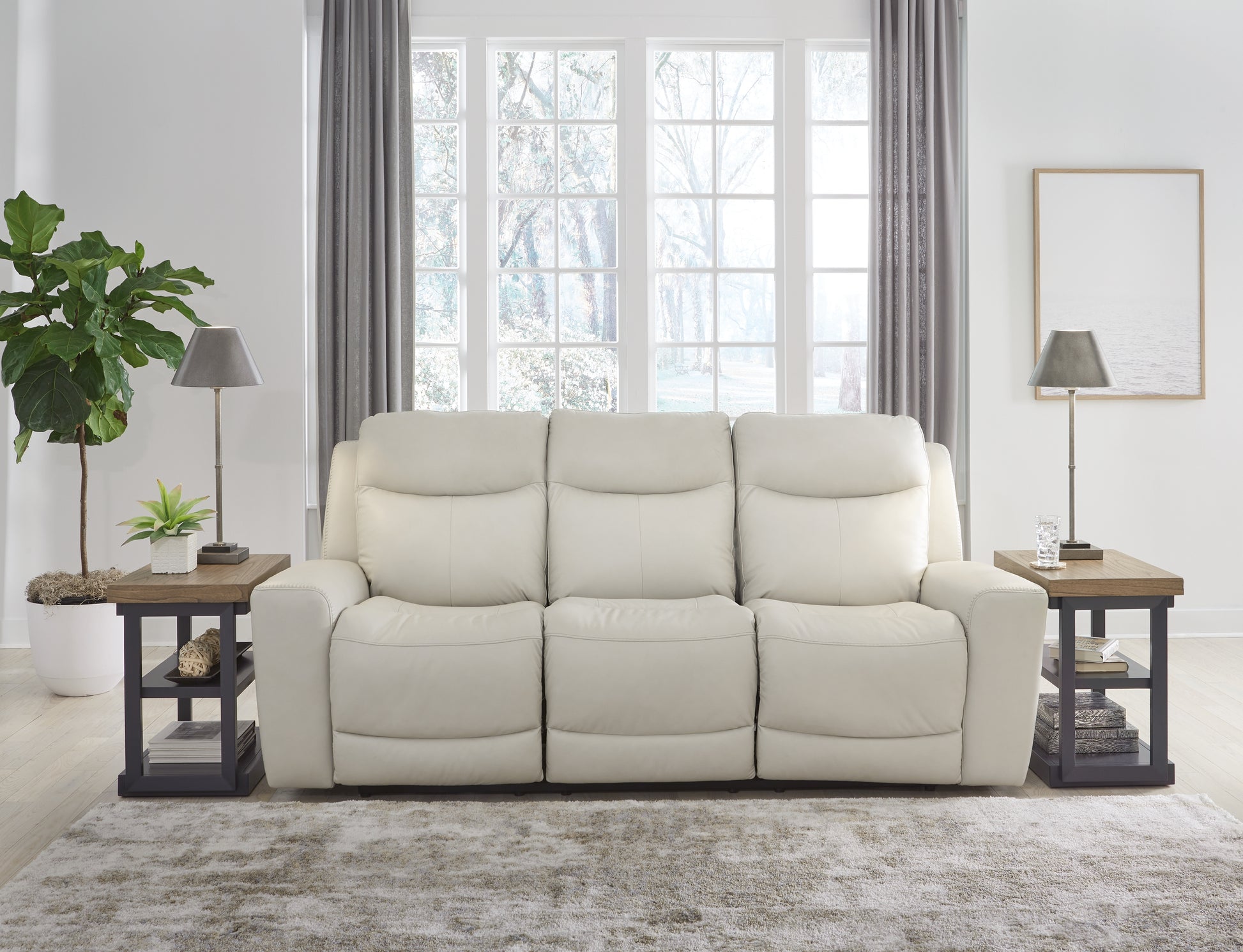 Cassel Furniture Outlet - Ashley Furniture - Mindanao Living Room - PWR REC Sofa with ADJ Headrest / Coconut - U5950515