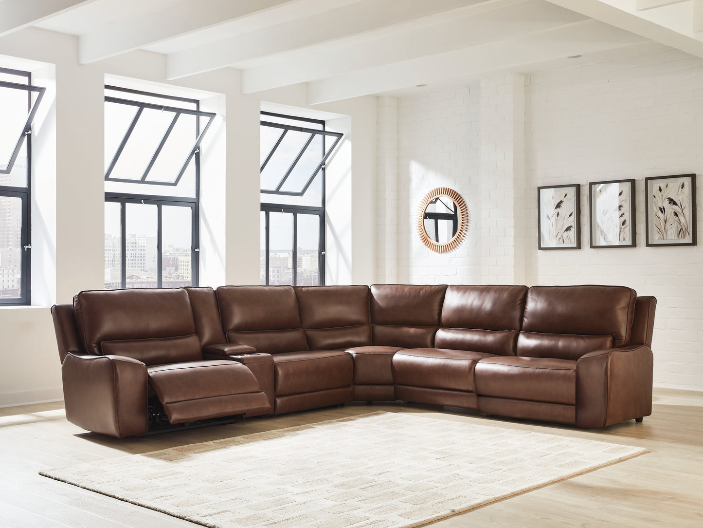Cassel Furniture Outlet - Ashley Furniture - DeepWakes Sectional - 6-Piece Reclining Sectional with Storage Console / Canyon - PCU62607S36