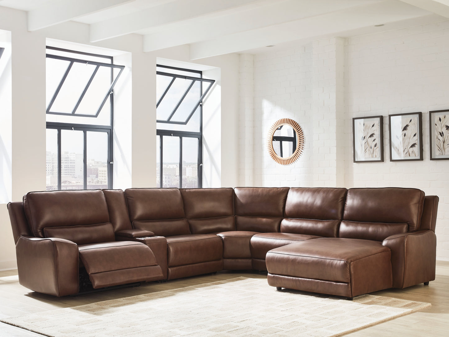 Cassel Furniture Outlet - Ashley Furniture - DeepWakes Sectional - 6-Piece Power Reclining Sectional with Chaise / Canyon - PCU62607S6