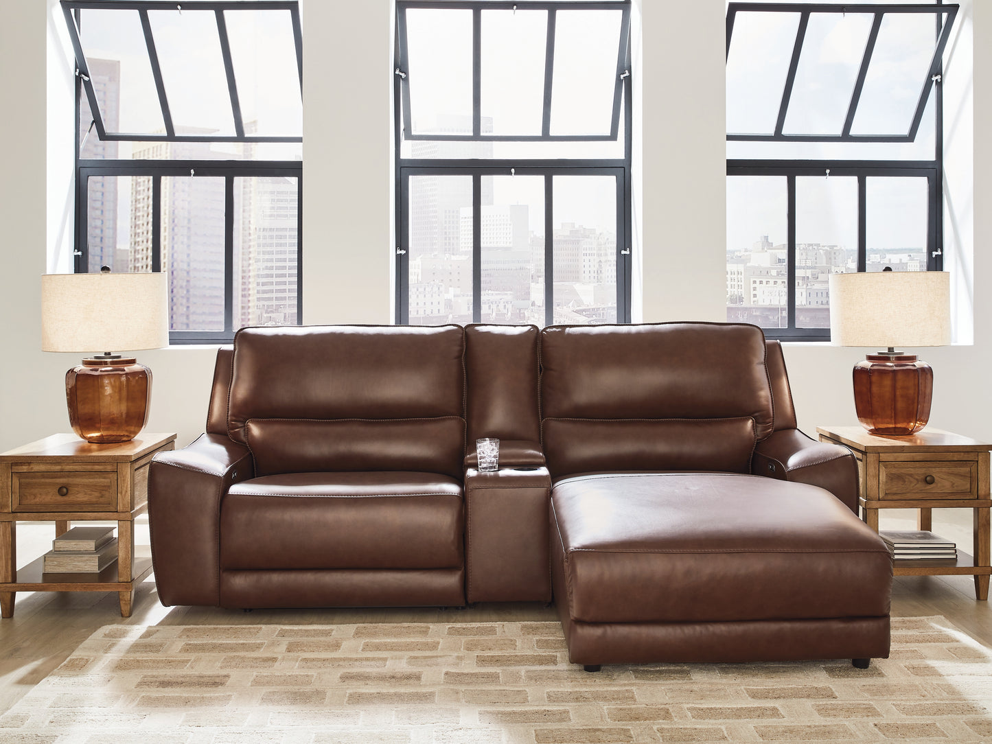 Cassel Furniture Outlet - Ashley Furniture - DeepWakes Sectional - 3-Piece Power Reclining Sectional with Chaise / Canyon - PCU62607S4