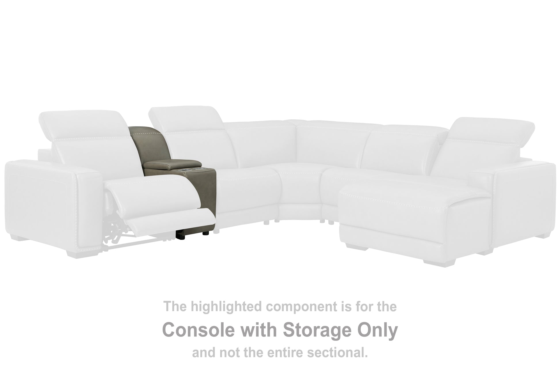 Cassel Furniture Outlet - Ashley Furniture - Correze Sectional - Console with Storage / Gray - U9420257