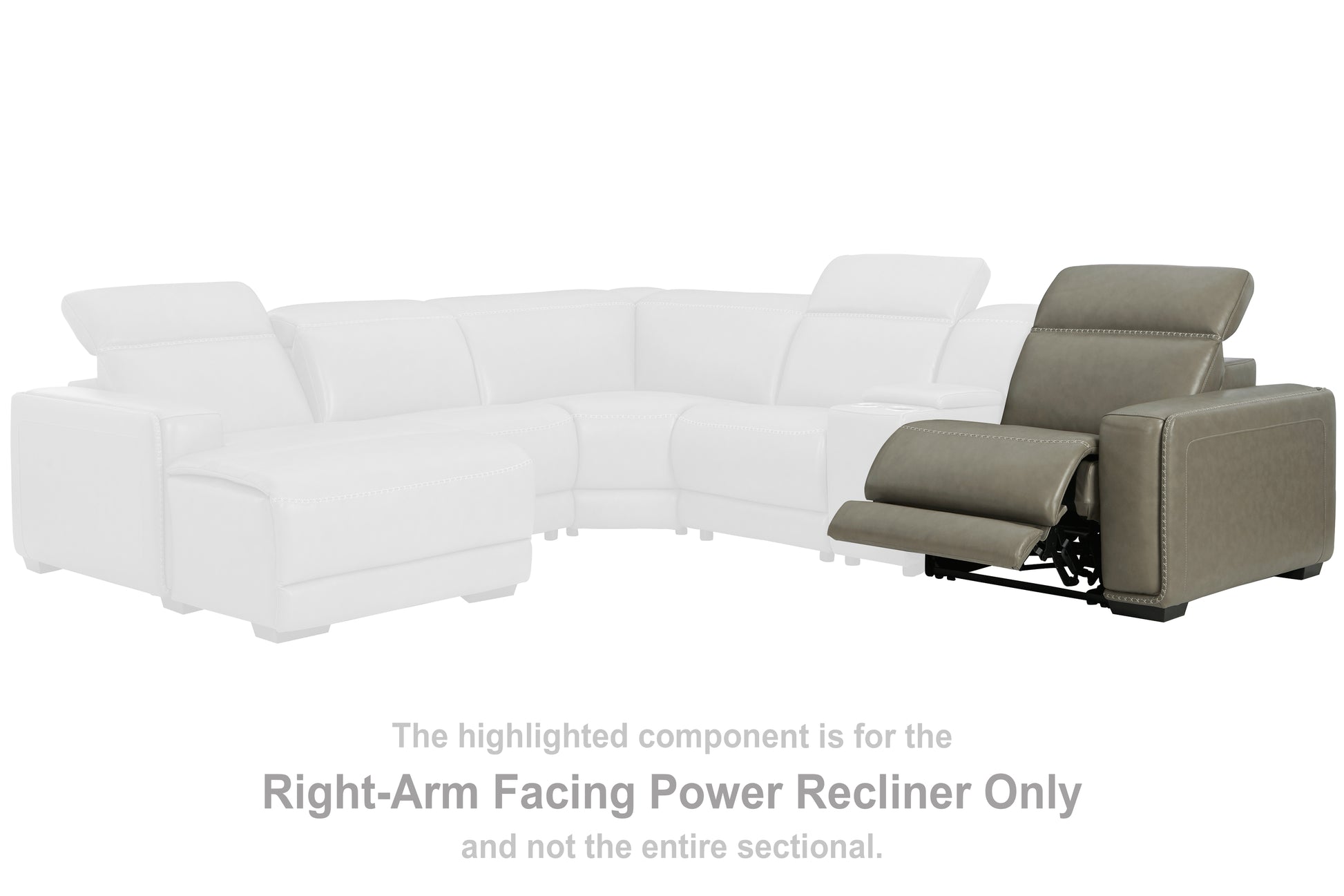 Cassel Furniture Outlet - Ashley Furniture - Correze Sectional - RAF Zero Wall Power Recliner / Gray - U9420262