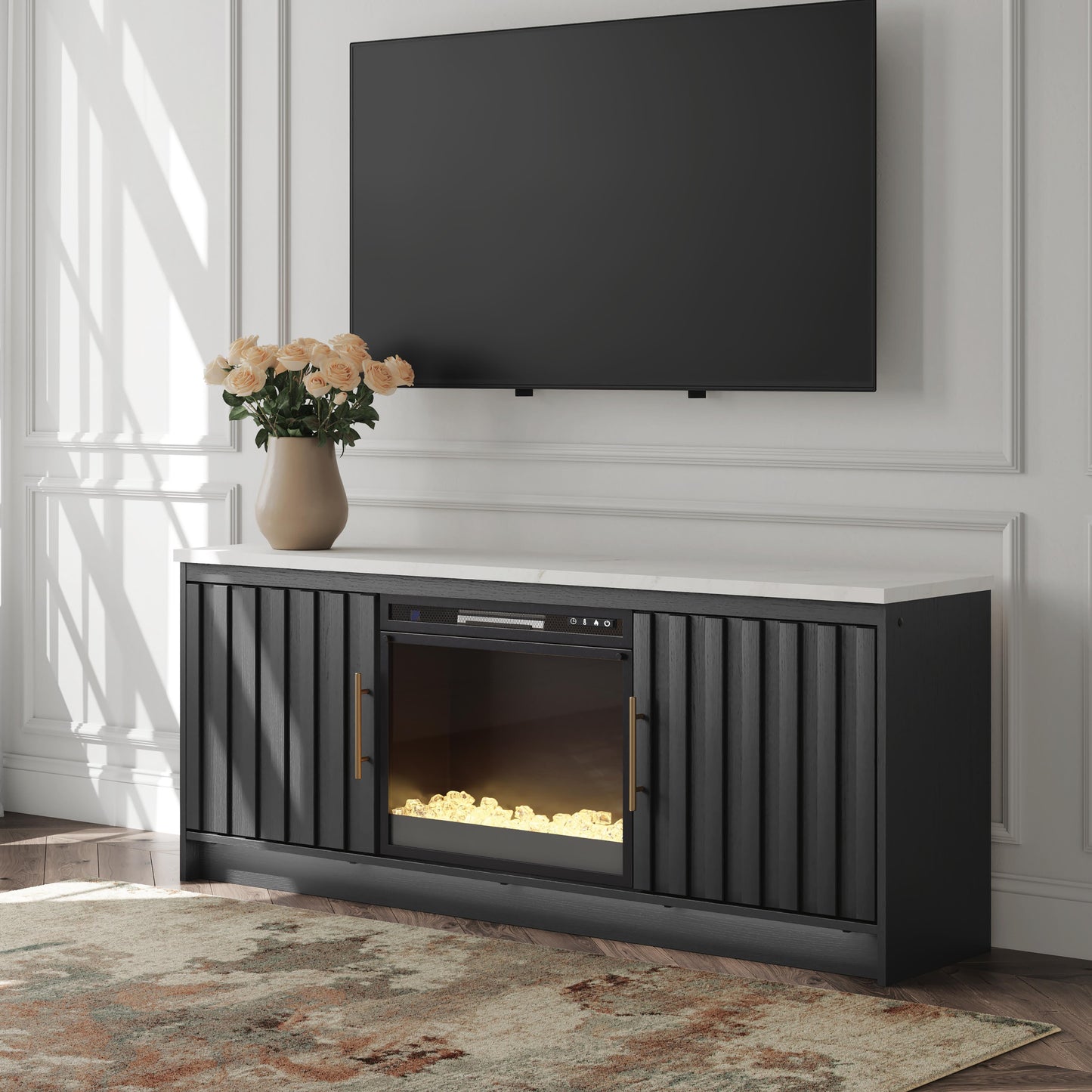 Cassel Furniture Outlet - Ashley Furniture - Cadmori 63" TV Stand with Electric Fireplace - 63" TV Stand with Electric Fireplace - W2616W1