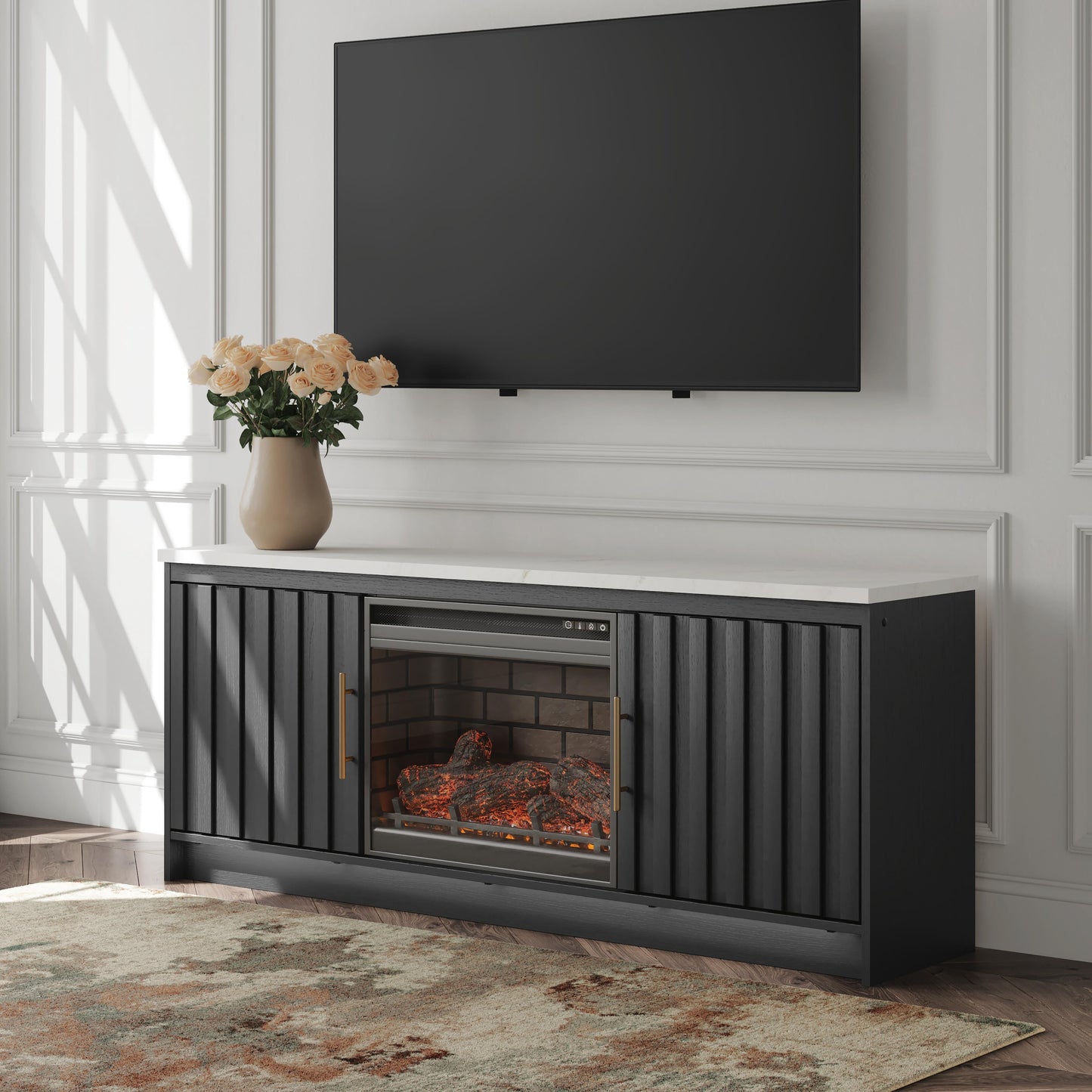 Cassel Furniture Outlet - Ashley Furniture - Cadmori 63" TV Stand with Electric Fireplace - 63" TV Stand with Electric Fireplace - W2616W2