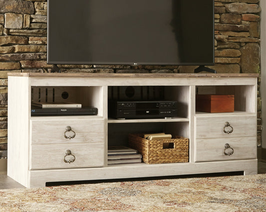 Cassel Furniture Outlet - Ashley Furniture - Willowton TV Stand - 64" / Whitewash - W267-68