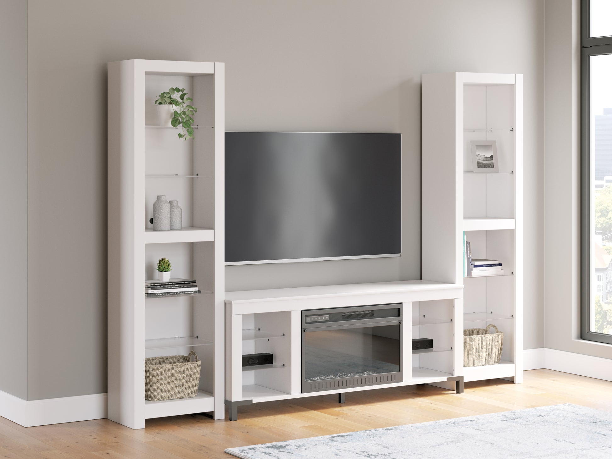 Cassel Furniture Outlet - Ashley Furniture - Brollevi Entertainment Center - 3-Piece Entertainment Center / White - W2722W1