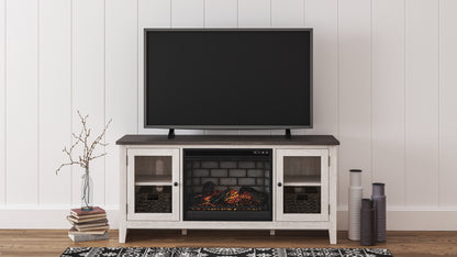 Cassel Furniture Outlet - Ashley Furniture - Dorrinson 60" TV Stand with Electric Fireplace - 60" TV Stand with Electric Fireplace / Two-tone - W287W3
