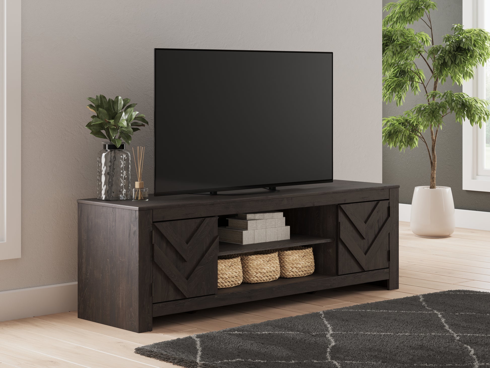 Cassel Furniture Outlet - Ashley Furniture - Cayboni TV Stand - 71" / Black - W3789-68