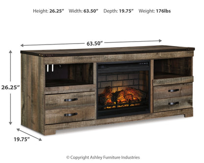 Trinell 63" TV Stand with Electric Fireplace