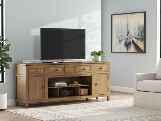 Cassel Furniture Outlet - Ashley Furniture - Sharlance 81" TV Stand - 81" / Light Brown - W655-68