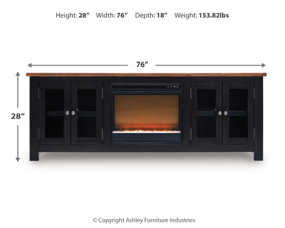 Wildenauer 76" TV Stand with Electric Fireplace