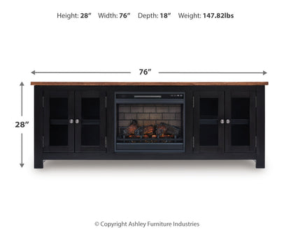 Wildenauer 76" TV Stand with Electric Fireplace
