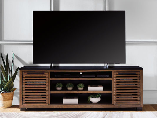 Cassel Furniture Outlet - Ashley Furniture - Kallari 84" TV Stand - 84" / Warm Brown/Black - W737-78