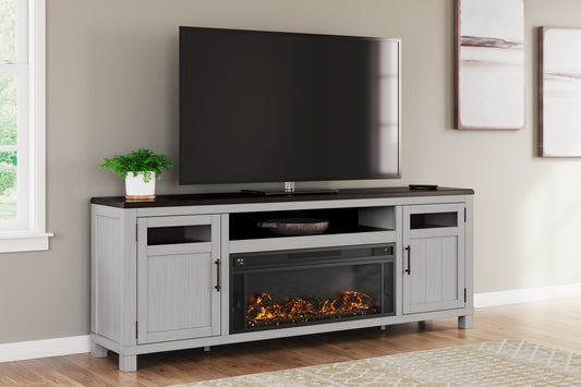 Cassel Furniture Outlet - Ashley Furniture - Darborn 88" TV Stand with Electric Fireplace - 88" TV Stand with Electric Fireplace / Gray/Brown - W796W1